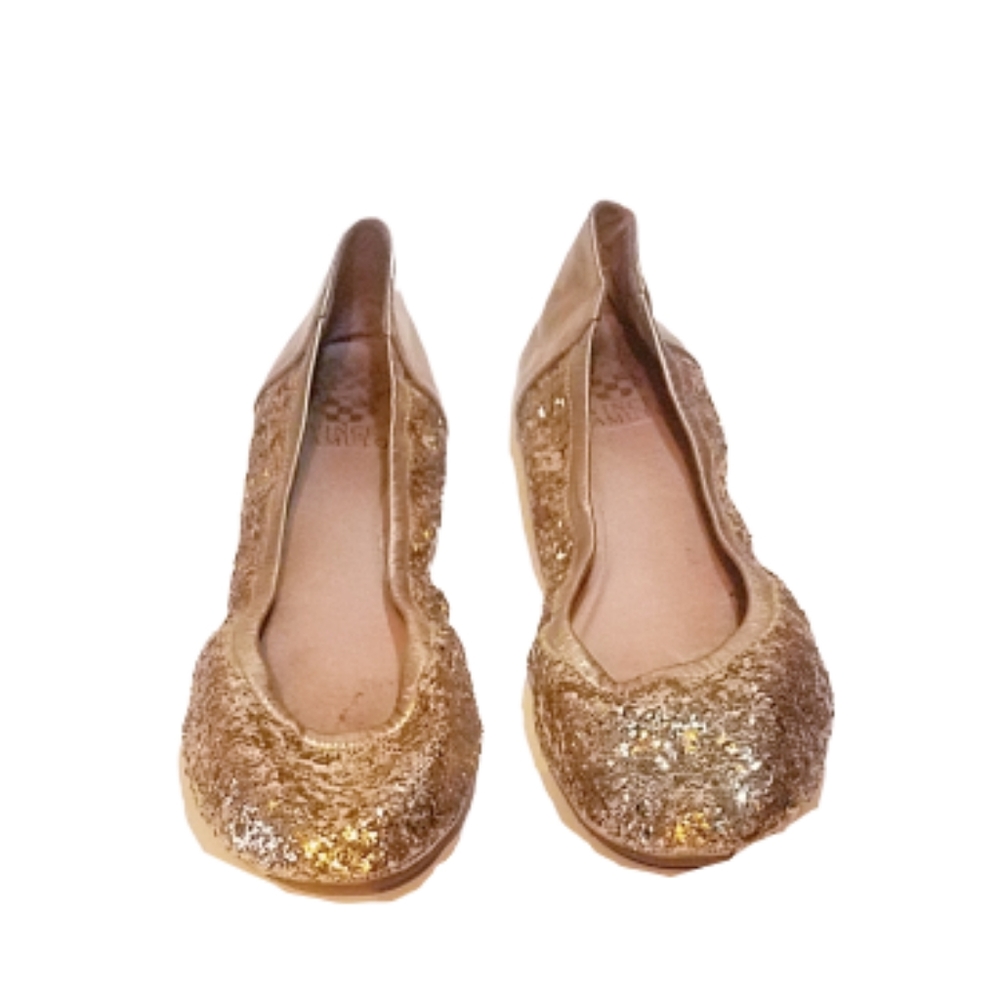 Vince Camuto Sequin Round Toe Ballet Flat Shoes - Picture 2 of 6